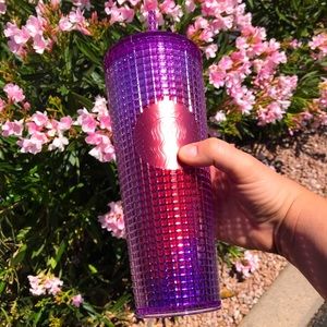 Starbucks summer 2021 purple bling grid tumbler